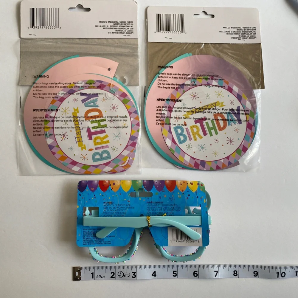 CAKE TIME! Party Glasses & 2-3pk Swirl‎ Decorations For Birthday Celebrations